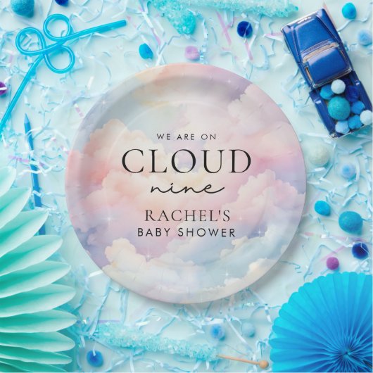 Dreamy Pastel Cloud Nine Baby Dusche Pappteller (Party)