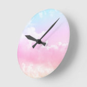 Dreamy Pastel Clouds #1 #decor #art Runde Wanduhr (Winkel)