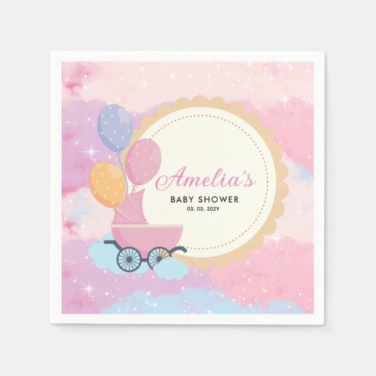 Dreamy Pastel Clouds Babydusche Serviette (Vorderseite)
