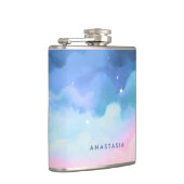 Dreamy Pastel Clouds Personalisiert Hip Flask Flachmann (Rechts)