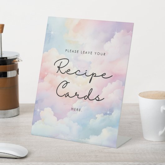 Dreamy Pastel Clouds Rezept Cards Brautparty Sockelschild (In SItu)