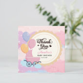 Dreamy Pastel Clouds Simple Baby Dusche Dankeskarte (Stehend Vorderseite)