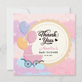 Dreamy Pastel Clouds Simple Baby Dusche Dankeskarte (Vorderseite)
