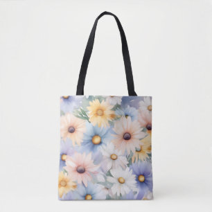 Dreamy Pastel Daisies Muster Wasserfarbe Tasche