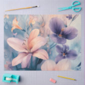 Dreamy Pastel Floral Art mit Lilien und weichen Bl Seidenpapier (Basteln)