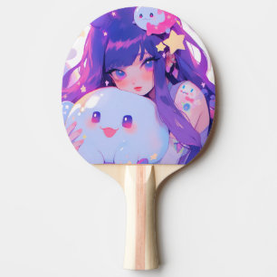 Dreamy Pastel Kawaii Magical Anime Girl Ästhetik Tischtennis Schläger