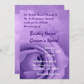 Dreamy Pastel Lila Rose Hochzeit Metallic Einladung (Vorne/Hinten)
