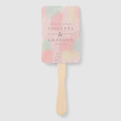 Dreamy Pastel Moderne Kunst Danke für Ihre Hochzei Fächer (Vorderseite)