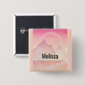 Dreamy Pastel Mountain Landschaft Button (Vorne & Hinten)