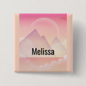 Dreamy Pastel Mountain Landschaft Button (Vorderseite)