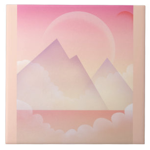 Dreamy Pastel Mountain Landschaft Fliese