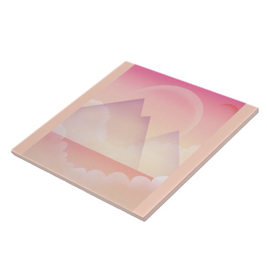 Dreamy Pastel Mountain Landschaft Fliese (Seite)