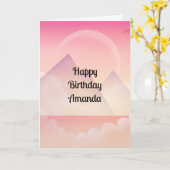 Dreamy Pastel Mountain Landschaft Geburtstag Karte (Gelbe Blume)