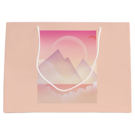 Dreamy Pastel Mountain Landschaft Große Geschenktüte (Vorderseite)