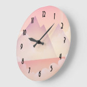 Dreamy Pastel Mountain Landschaft Große Wanduhr (Winkel)