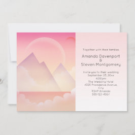Dreamy Pastel Mountain Landschaft Hochzeit Einladung