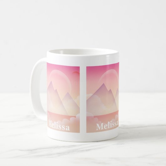 Dreamy Pastel Mountain Landschaft Kaffeetasse (Vorderseite Links)