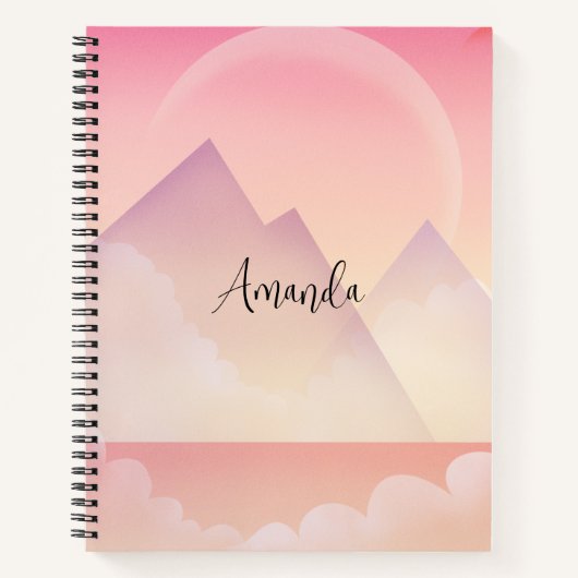 Dreamy Pastel Mountain Landschaft Notizblock (Vorderseite)