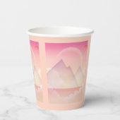 Dreamy Pastel Mountain Landschaft Pappbecher (Rückseite)