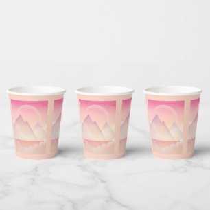 Dreamy Pastel Mountain Landschaft Pappbecher
