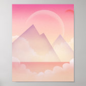 Dreamy Pastel Mountain Landschaft Poster (Vorne)