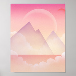 Dreamy Pastel Mountain Landschaft Poster