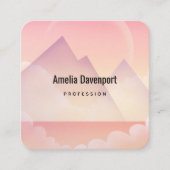 Dreamy Pastel Mountain Landschaft Quadratische Visitenkarte (Vorderseite)