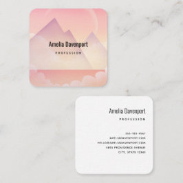 Dreamy Pastel Mountain Landschaft Quadratische Visitenkarte