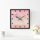 Dreamy Pastel Mountain Landschaft Quadratische Wanduhr (Zuhause)
