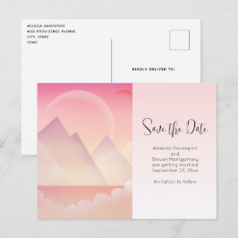Dreamy Pastel Mountain Landschaft Save the Date Einladungspostkarte