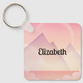Dreamy Pastel Mountain Landschaft Schlüsselanhänger (Vorderseite)