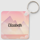 Dreamy Pastel Mountain Landschaft Schlüsselanhänger (Rückseite)