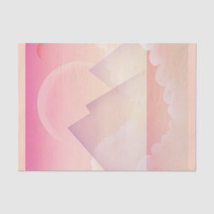 Dreamy Pastel Mountain Landschaft Seidenpapier