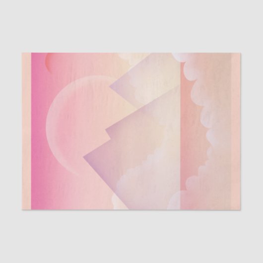 Dreamy Pastel Mountain Landschaft Seidenpapier (Vorderseite)