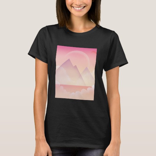 Dreamy Pastel Mountain Landschaft T-Shirt (Vorderseite)