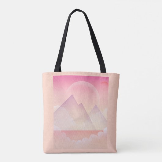 Dreamy Pastel Mountain Landschaft Tasche (Rückseite)