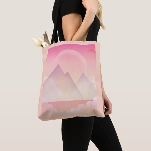 Dreamy Pastel Mountain Landschaft Tasche (Von Nahem)