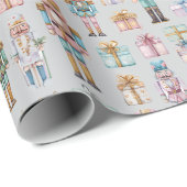 Dreamy Pastel Nutcracker Christmas Wrapping Paper Geschenkpapier (Rolleneckpunkt)
