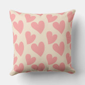 Dreamy Pastel Pink Hearts Mit Monogramm Beige Kissen (Rückseite)