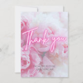 Dreamy Pastel Pink Peonys Floral Danke Karte (Vorderseite)