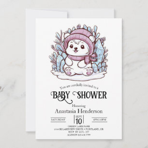 Dreamy Pastel Polar Bear Digital Baby Dusche Einladung