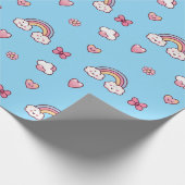 Dreamy Pastel Rainbow Blue Geschenkpapier (Ecke)