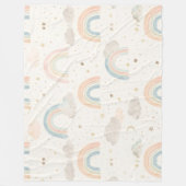 Dreamy Pastel Rainbow Nursery Blanket | Watercolor Fleecedecke (Vorderseite)