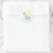 Dreamy Pastel Rainbow Unicorn Runder Aufkleber (Tasche)