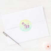 Dreamy Pastel Rainbow Unicorn Runder Aufkleber (Umschlag)