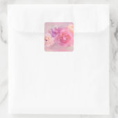 Dreamy Pastel Rose Quadratischer Aufkleber (Tasche)