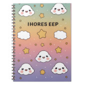 “Dreamy pastel, soft clouds, stars, notebook cover Notizblock (Vorderseite)
