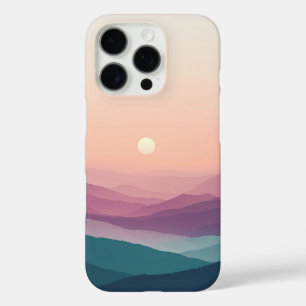 Dreamy Pastel Sonnenuntergang über Blauen Bergen M iPhone 16 Pro Hülle