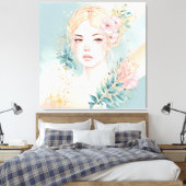 Dreamy Pastel Wall Art Woman Leinwanddruck (Insitu (Schlafzimmer))