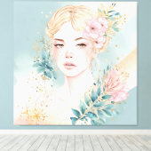 Dreamy Pastel Wall Art Woman Leinwanddruck (Insitu (Holzboden))